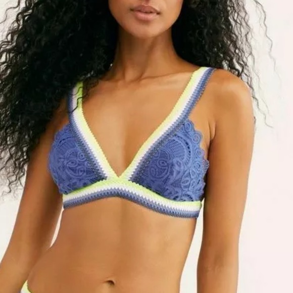 Free People Other - Free people NWT S mika lace bralette blue bra